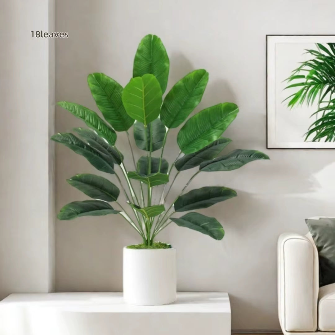 76Cm Artificial Plants Banana Tree Fake Bird of Paradise Leaves Tropical Palm Plants for Home Wedding Garden Party Decor