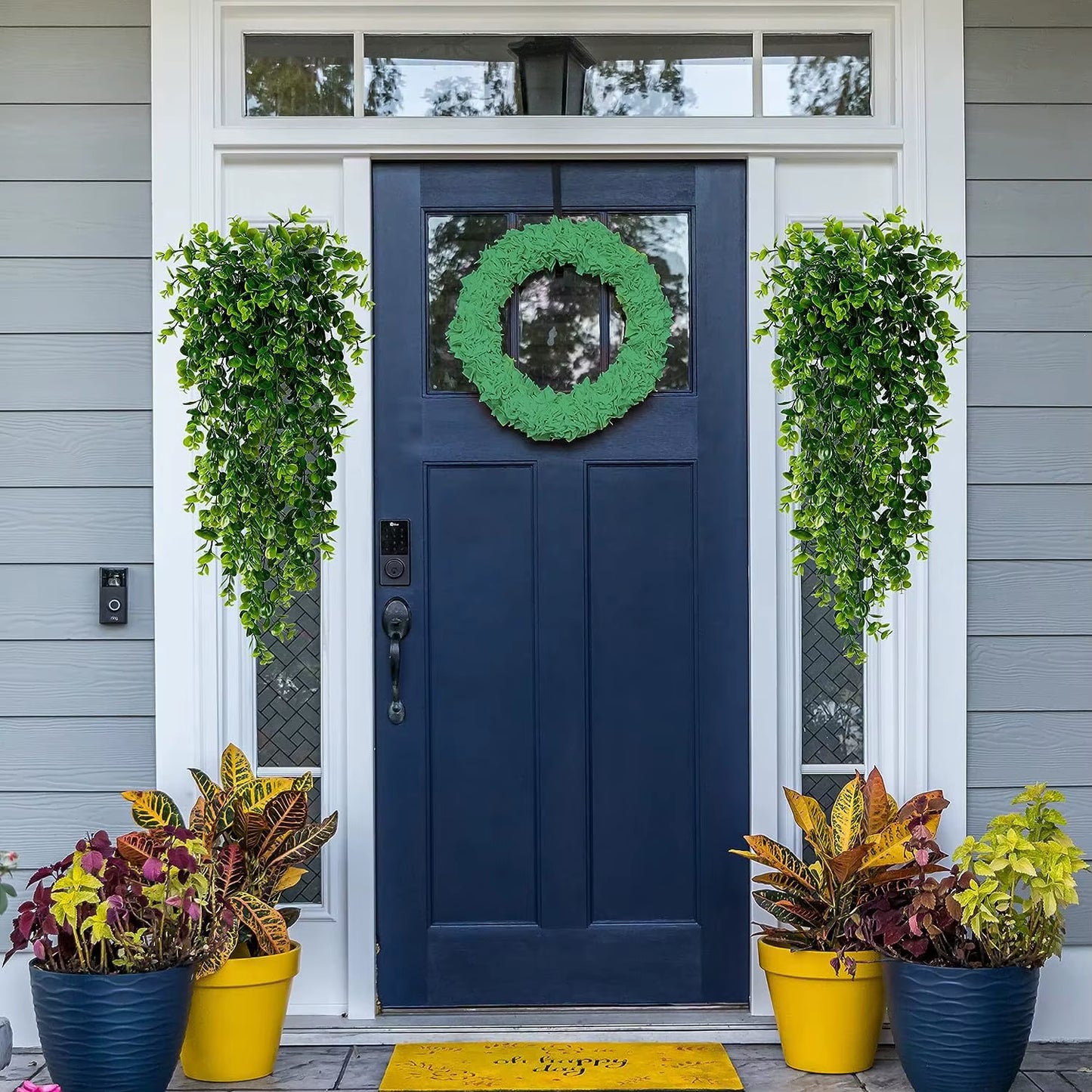 5 Heads 45 Mesh Artificial Plastic Plants Fern Vine Hot Sale Festival Wreath Wedding Home Garden Wall Diy Archway Decoration