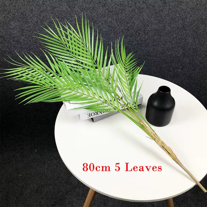 80-98Cm 15 Heads Fake Palm Plants Large Tropical Tree Artificial Palm Leafs Plastic Tall Monstera Branch for Home Garden Decor
