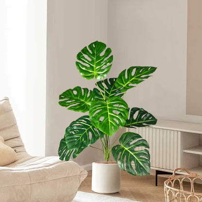 70-100Cm Artificial Monstera Tree Fake Palm Plants Plastic Turtle Leafs Tropical Landscape Plants for Home Garden Office Decor
