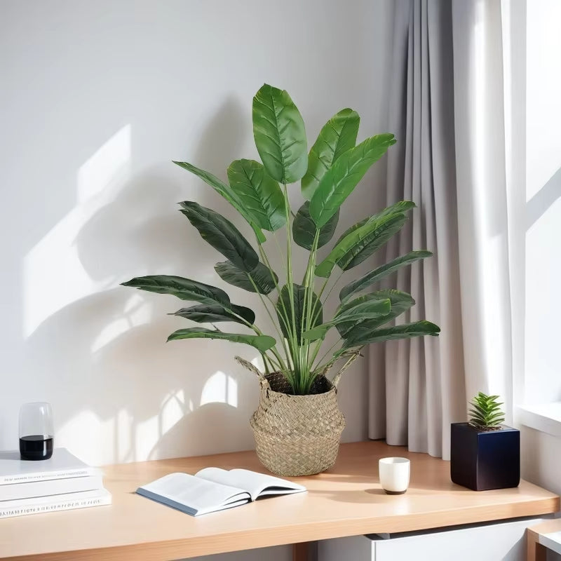 76Cm Artificial Plants Banana Tree Fake Bird of Paradise Leaves Tropical Palm Plants for Home Wedding Garden Party Decor