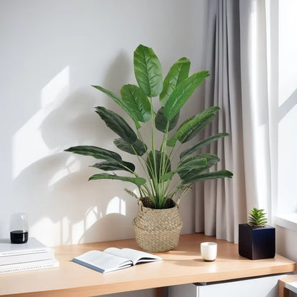 76Cm Artificial Plants Banana Tree Fake Bird of Paradise Leaves Tropical Palm Plants for Home Wedding Garden Party Decor