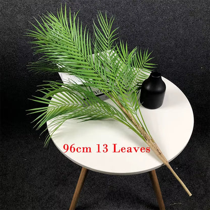 80-98Cm 15 Heads Fake Palm Plants Large Tropical Tree Artificial Palm Leafs Plastic Tall Monstera Branch for Home Garden Decor
