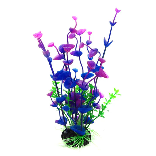 Purple Flower Artificial Fake Plastic Plant Artificial Aquarium Plant Fish Tank Accessories Decoration Ornament Underwater Plant