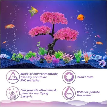 1Set Aquarium Artificial Plastic Plants Decoration Goldfish Tank Betta Fish Tank Plants Water Weeds Ornament Aquarium Decor
