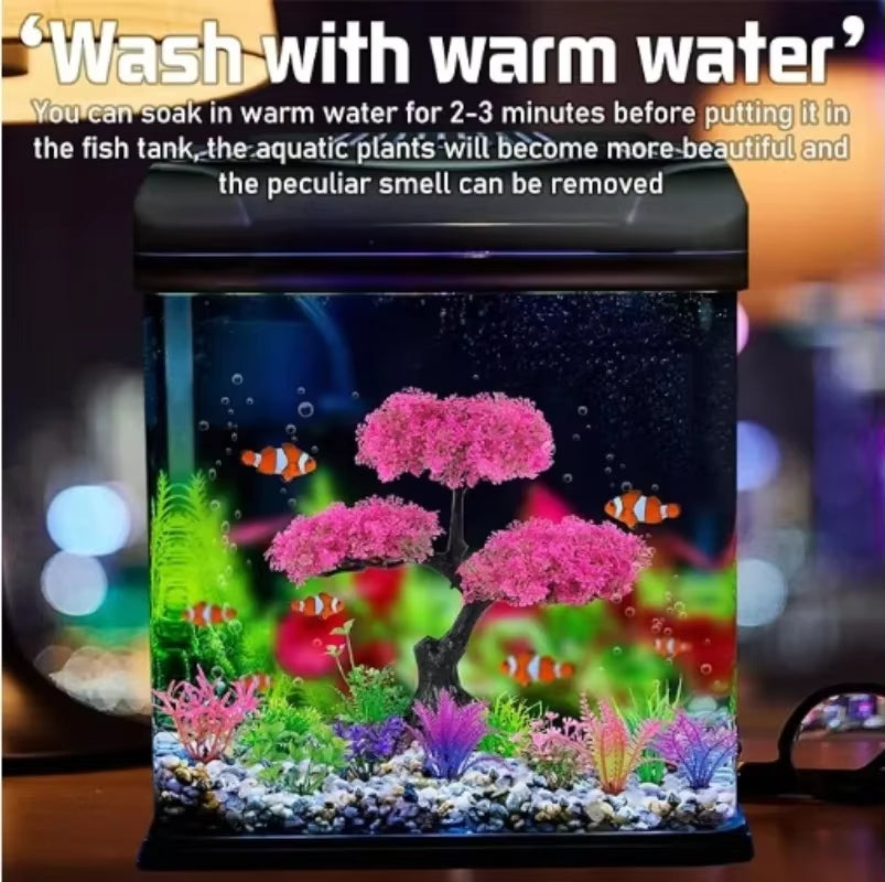 1Set Aquarium Artificial Plastic Plants Decoration Goldfish Tank Betta Fish Tank Plants Water Weeds Ornament Aquarium Decor