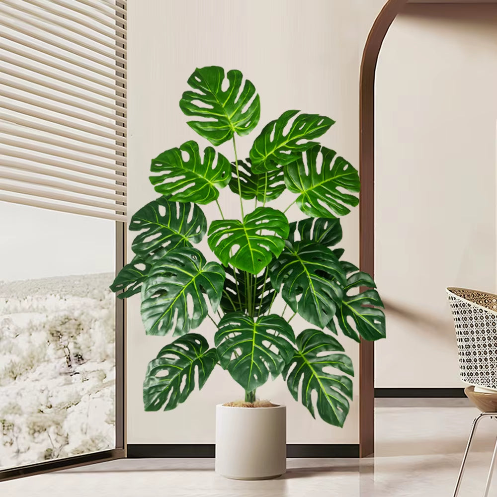 70-100Cm Artificial Monstera Tree Fake Palm Plants Plastic Turtle Leafs Tropical Landscape Plants for Home Garden Office Decor