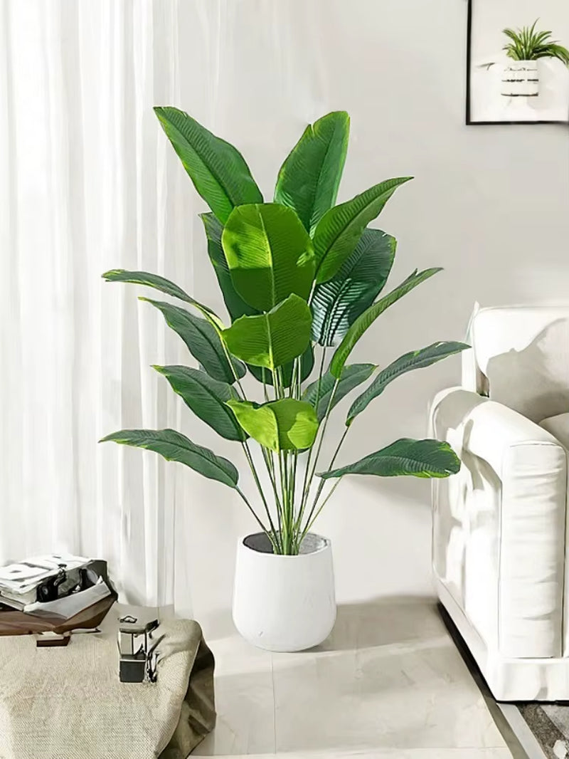 76Cm Artificial Plants Banana Tree Fake Bird of Paradise Leaves Tropical Palm Plants for Home Wedding Garden Party Decor