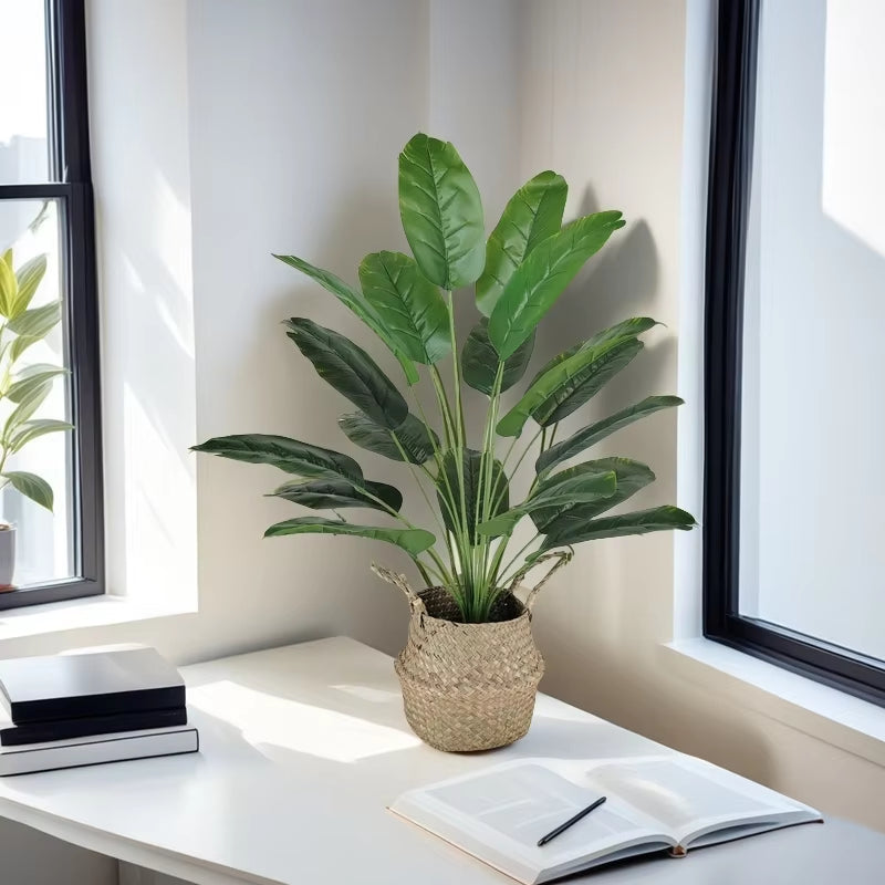 76Cm Artificial Plants Banana Tree Fake Bird of Paradise Leaves Tropical Palm Plants for Home Wedding Garden Party Decor