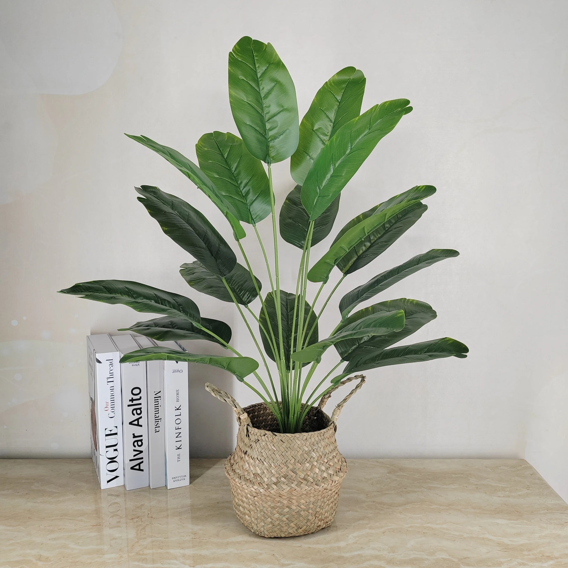 76Cm Artificial Plants Banana Tree Fake Bird of Paradise Leaves Tropical Palm Plants for Home Wedding Garden Party Decor