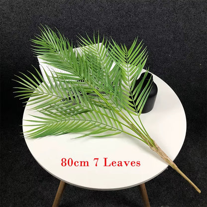 80-98Cm 15 Heads Fake Palm Plants Large Tropical Tree Artificial Palm Leafs Plastic Tall Monstera Branch for Home Garden Decor
